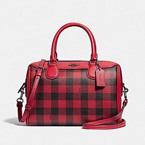 Coach Bennett Satchel With Gingham Print